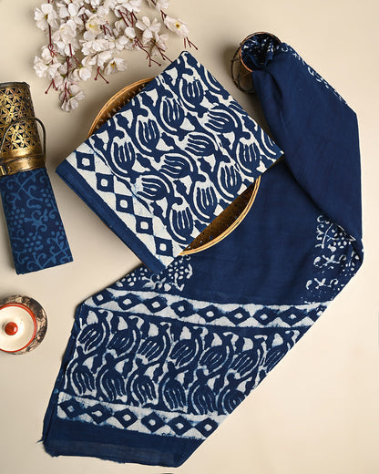 Traditional Dabu Printed Cotton Suit With Cotton Dupatta (BSCOTMU30)