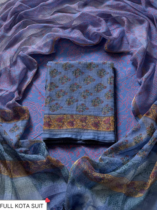 Kota Doria Suit With Kota Dupatta – Exclusive Full Unstitched Suit(BSKD07)