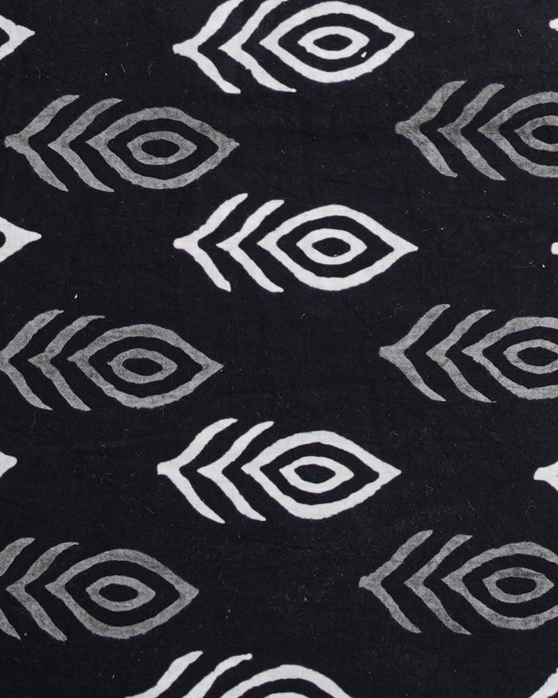 Black And White Print Cotton Suit Sets With Cotton Dupatta  CFCOTMU18