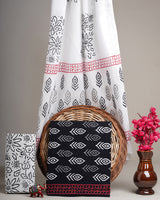 Black And White Print Cotton Suit Sets With Cotton Dupatta  CFCOTMU18