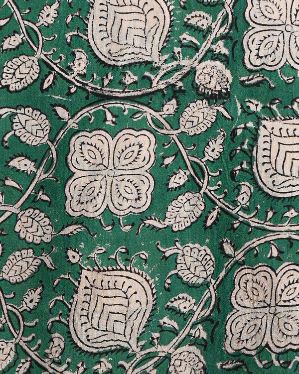 Black and Green Bagru Hand Block Cotton Suit With Cotton Dupatta COCOTMU04
