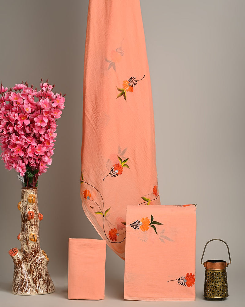 Hand Block Print Cotton Suit Sets With Cotton Dupatta  CFCOTMU43