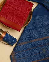 Discharge Printed Maheshwari Silk Suit With Maheshwari Dupatta CFMAHMA24